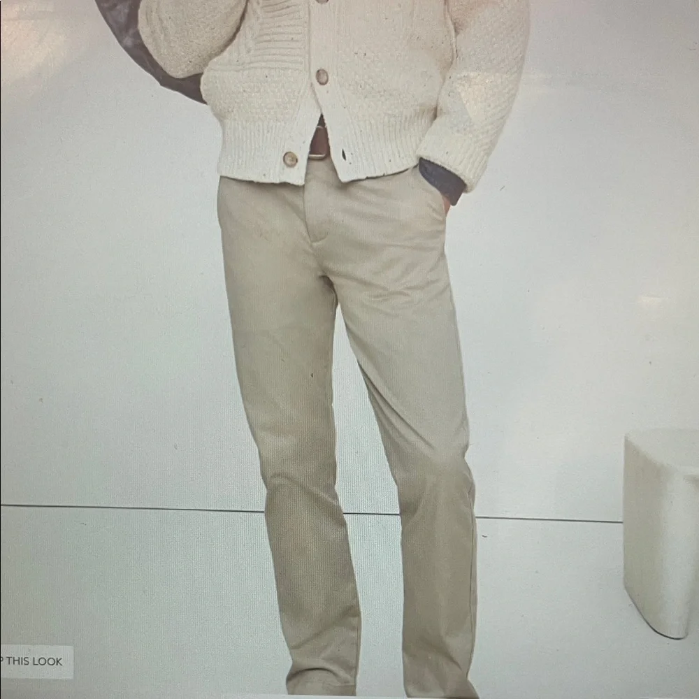 Banana Republic Men's Khaki Aiden Straight Chino Pants 36x34 Classic Preppy